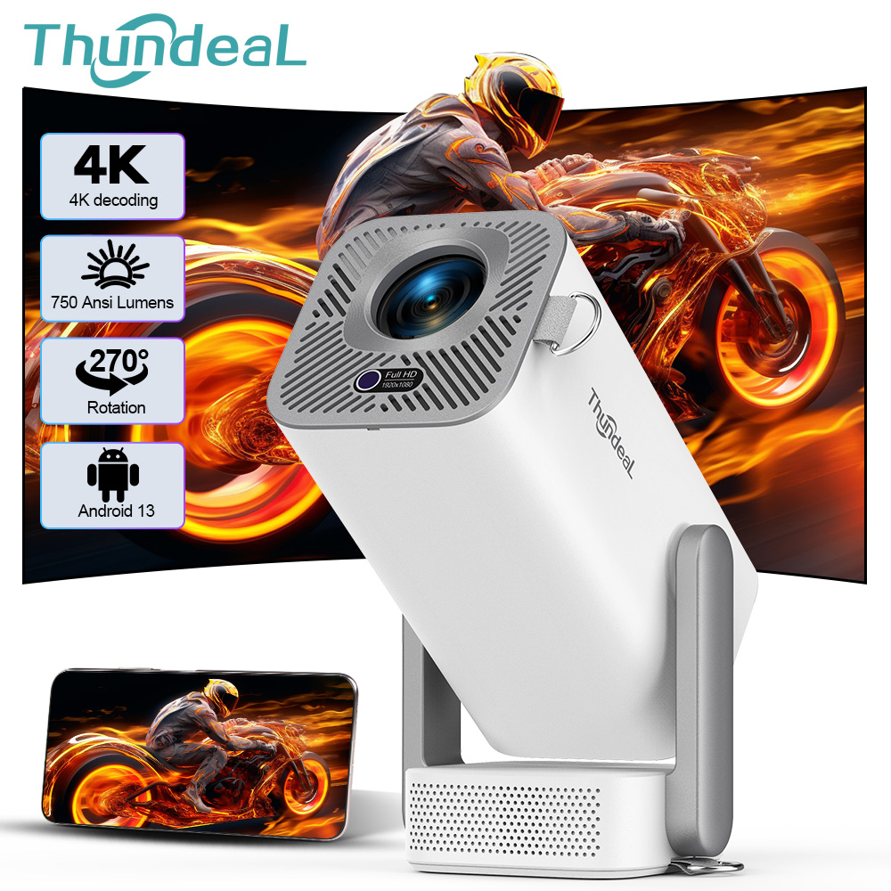 Home Cinema Led Projector - ThundeaL 4K Android Full HD Projetor
