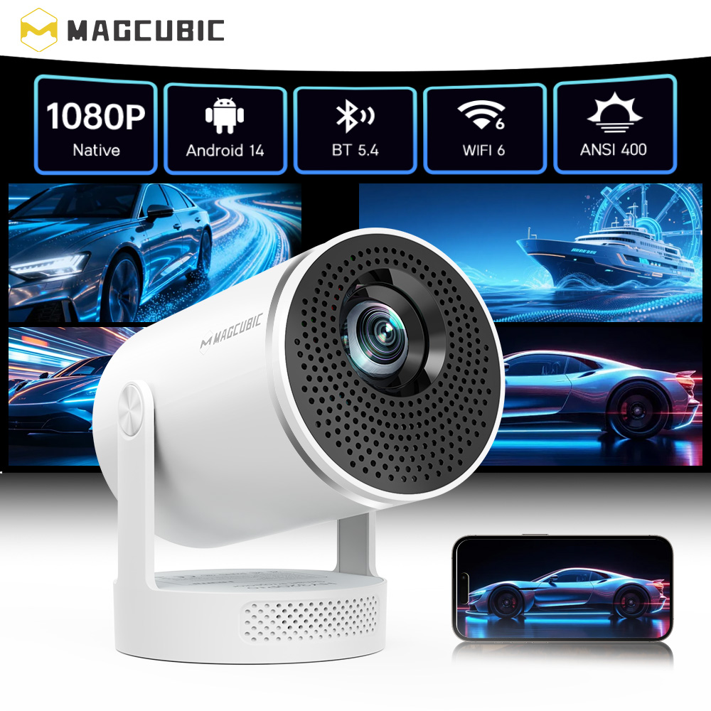 Home Cinema Led Projector - Projetor Magcubic Android 14 Nativo 1080P