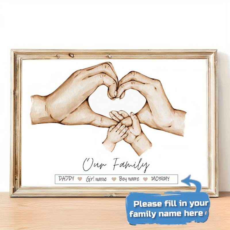 Home Cinema Wall Art - Personalizado família mão cartaz nome pintura