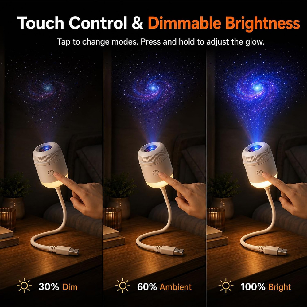 Home Cinema Led Projector - Projetor de Céu Estrelado Galáctico Rotativo