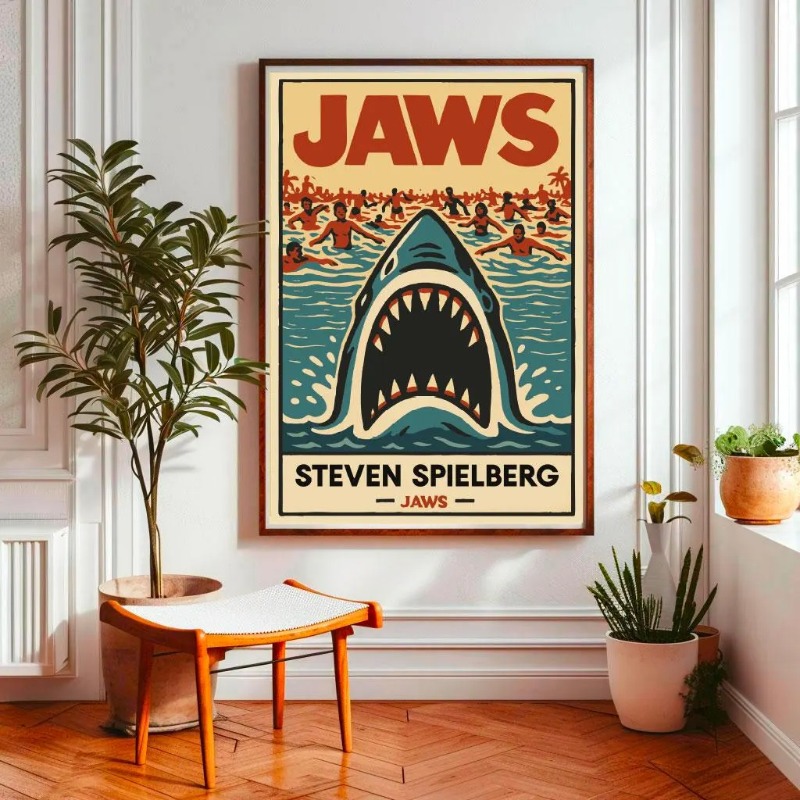 Home Cinema Ultimea - Pôster do Filme Jaws Vintage, Impressão