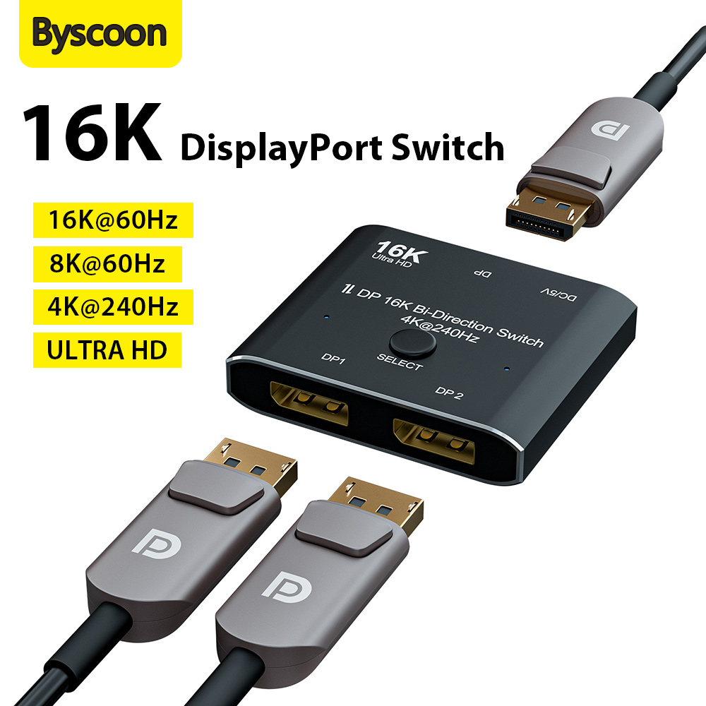 Home Cinema Projector 4K - Switch DisplayPort 16K Bidirecional DP 2.0,