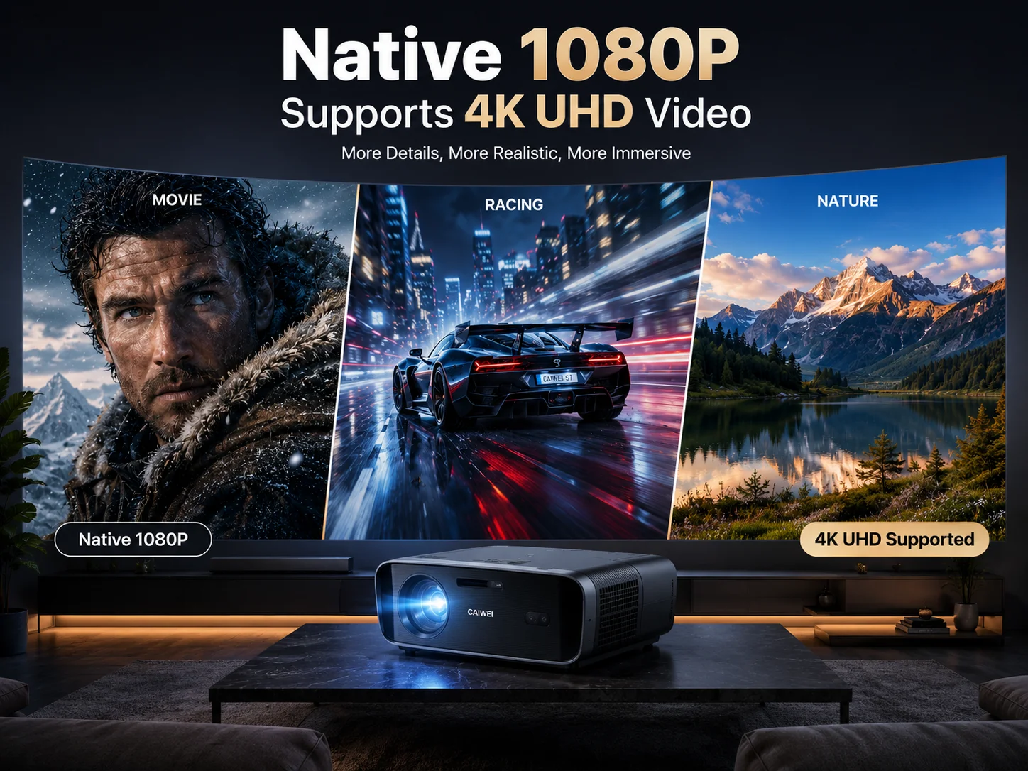 Projetor 4K S7 4000ANSI para U - Home Cinema Experience avaliação e preço