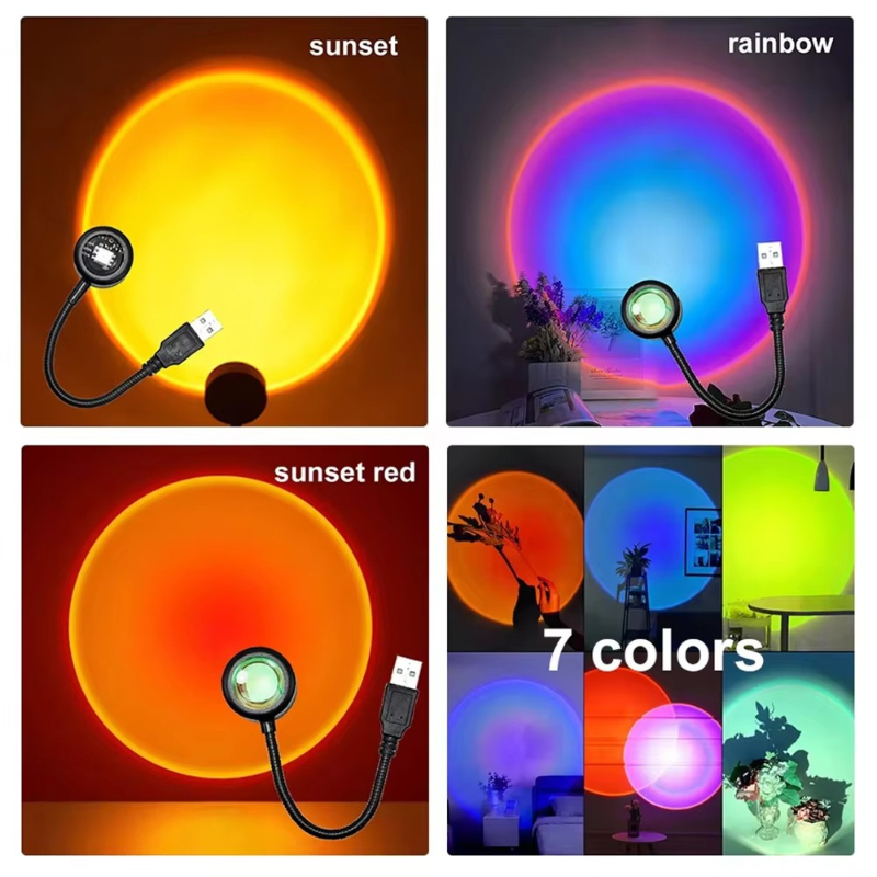 Lâmpada LED de Pôr do Sol (1-4 - Home Cinema Led Projector avaliação e preço