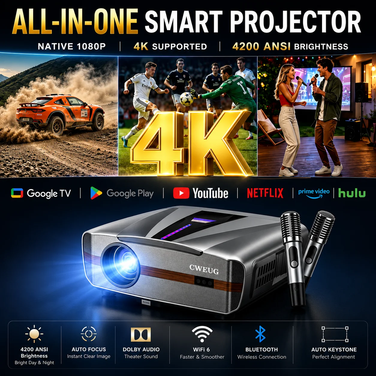 Novo Projetor 4K E9 UHD Inteli - Home Cinema Experience avaliação e preço