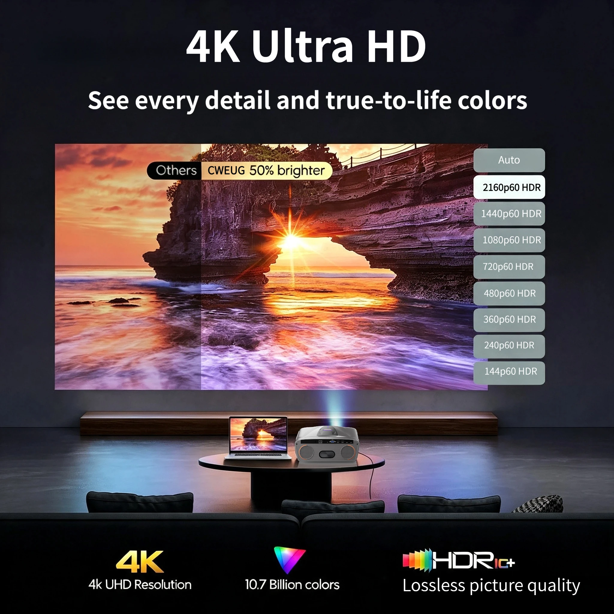 Novo Projetor 4K E9 UHD Inteli - Home Cinema Experience avaliação e preço