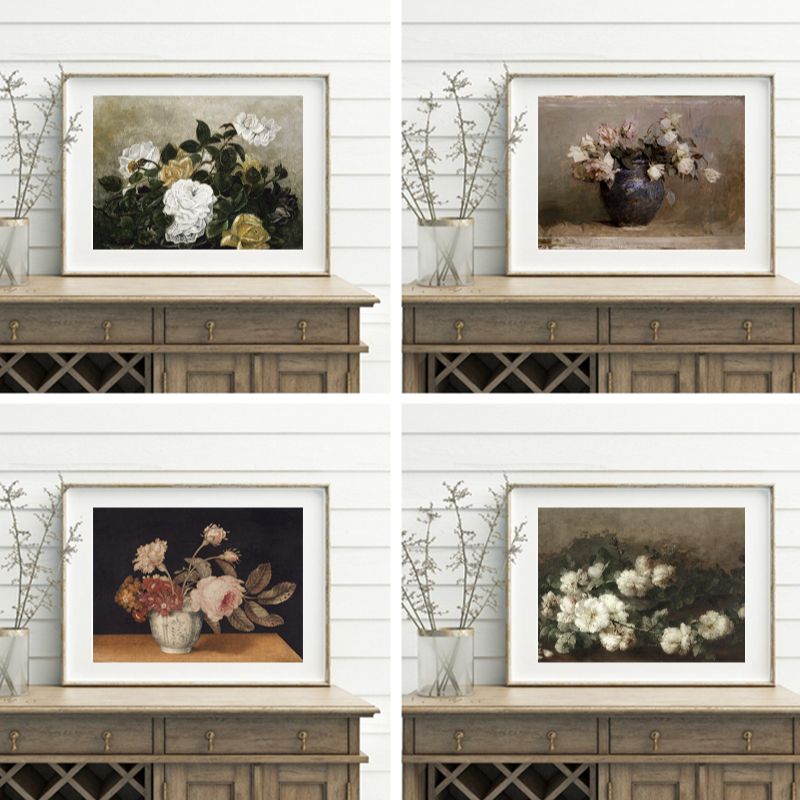 Flor ainda vida pintura a óleo - Home Cinema Wall Art avaliação e preço