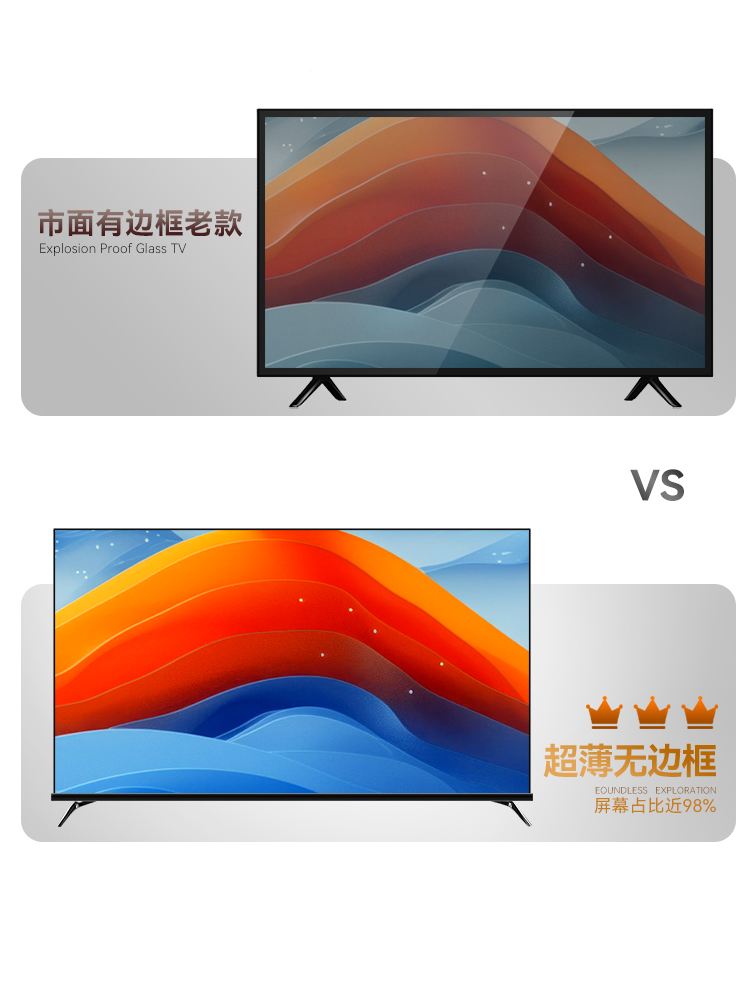 TV Android sem moldura de 100