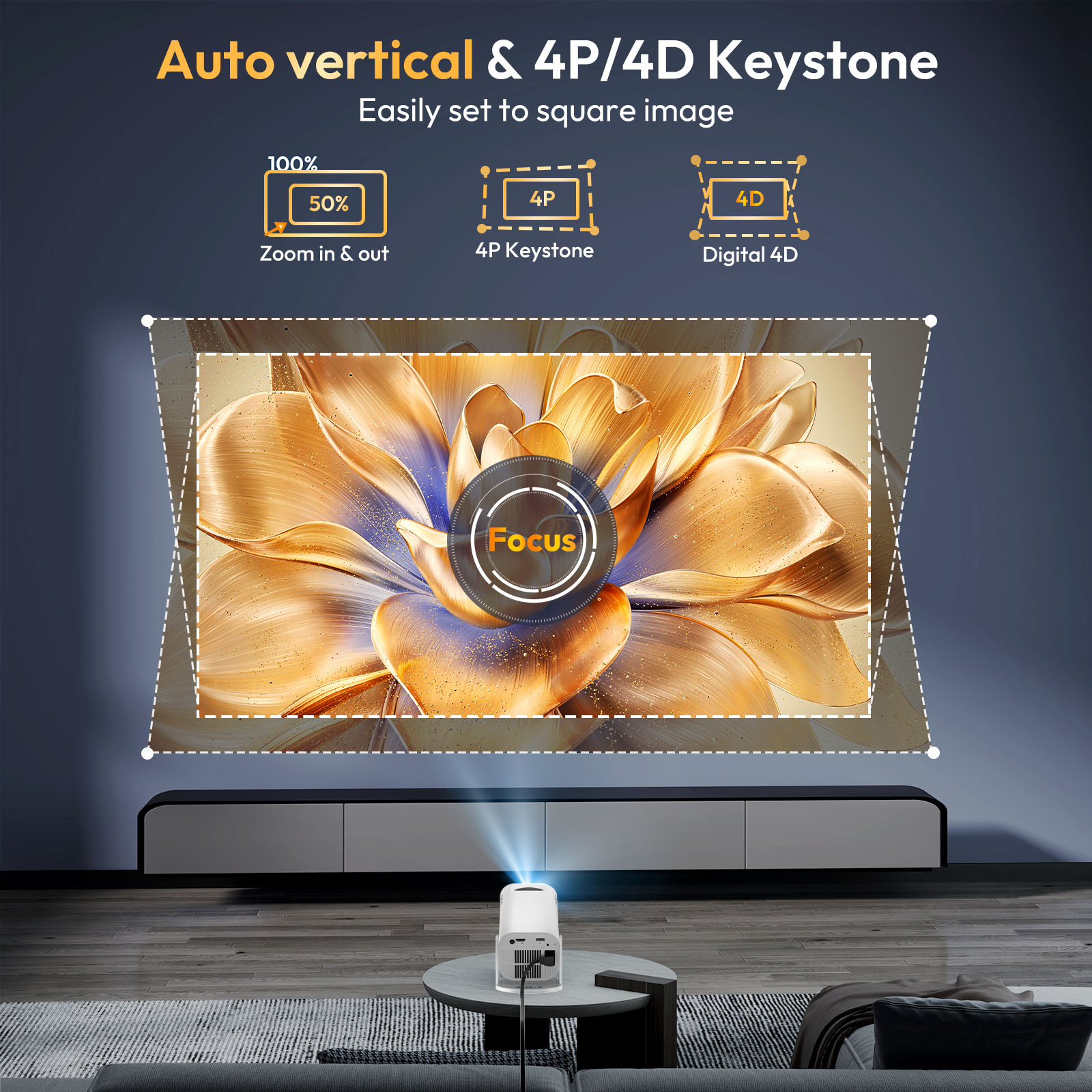 Xgody gimbal 3 pro projetor 4k - Home Cinema Led Projector avaliação e preço