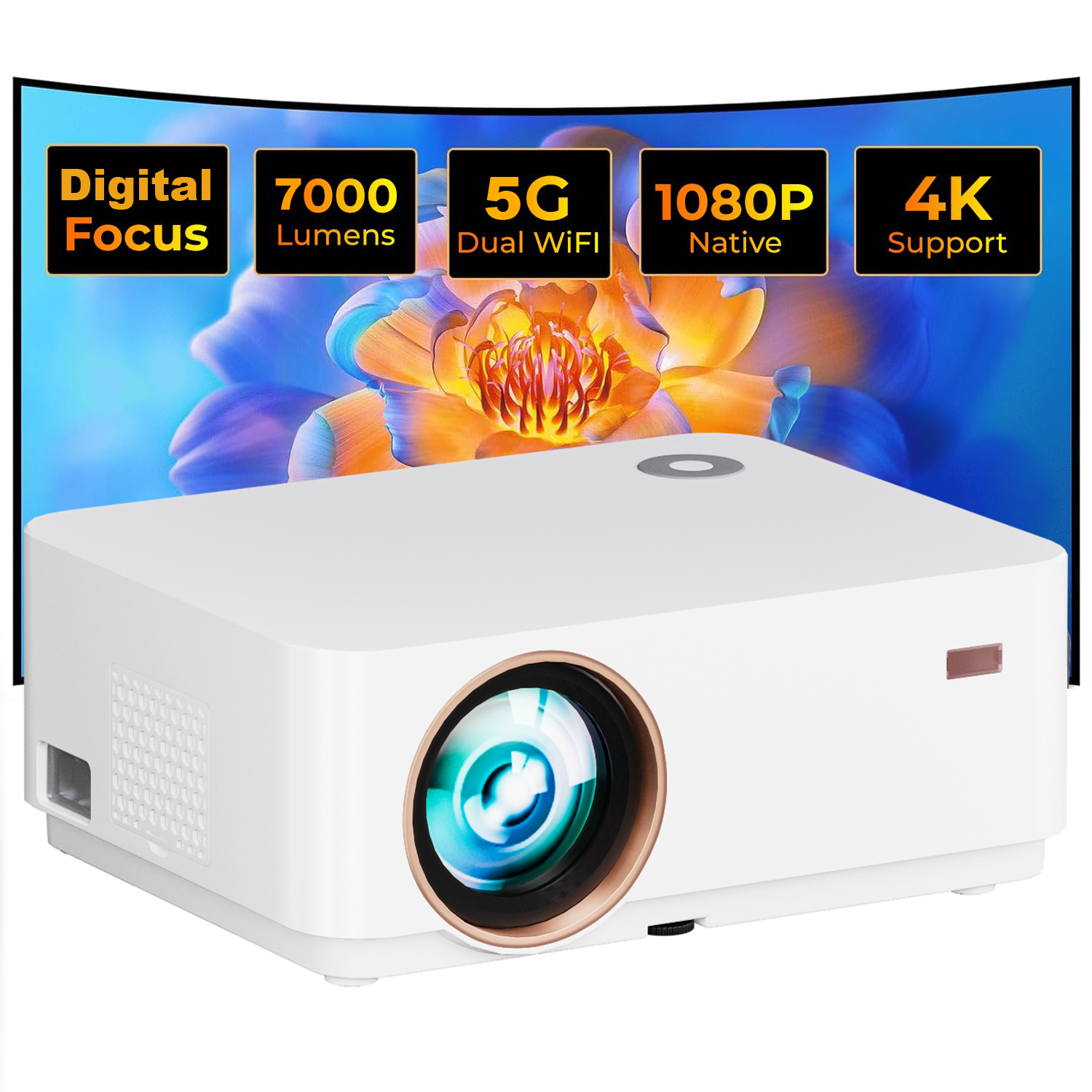 WZATCO-Projetor LED Full HD pa - Home Cinema Led Projector avaliação e preço
